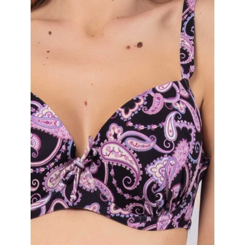 Bikini with padded cups, underwire and briefs