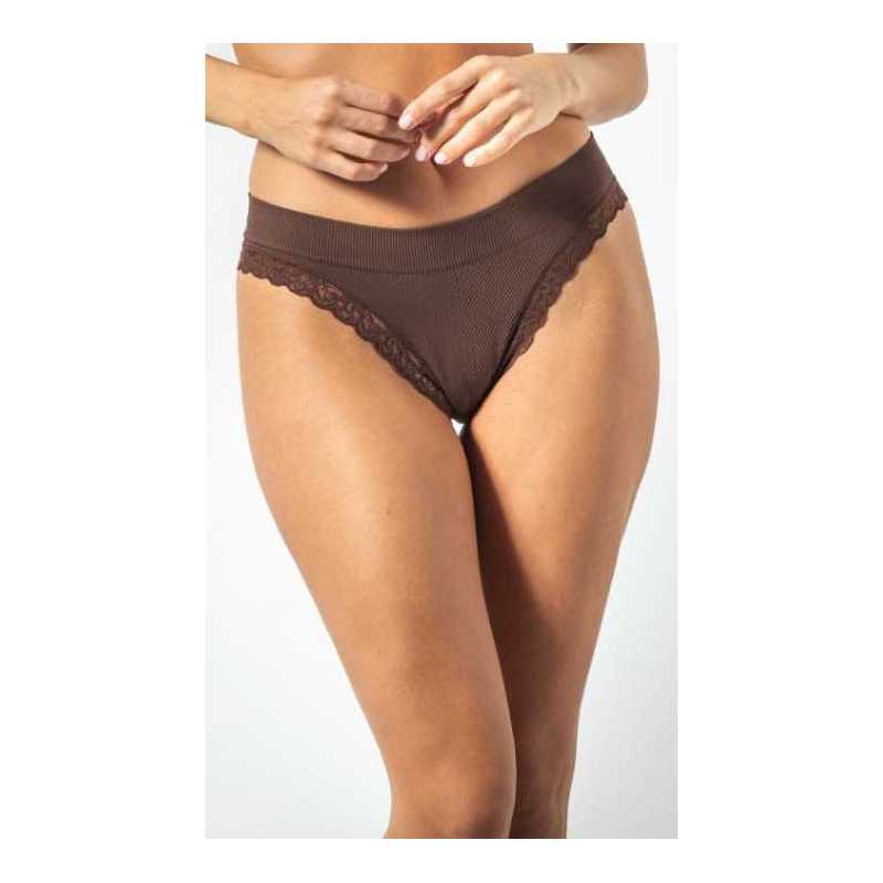 Ribbed microfibre Lace Briefs