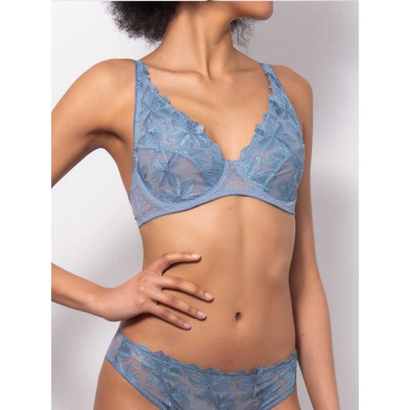 French Floral Lace Underwire Bra