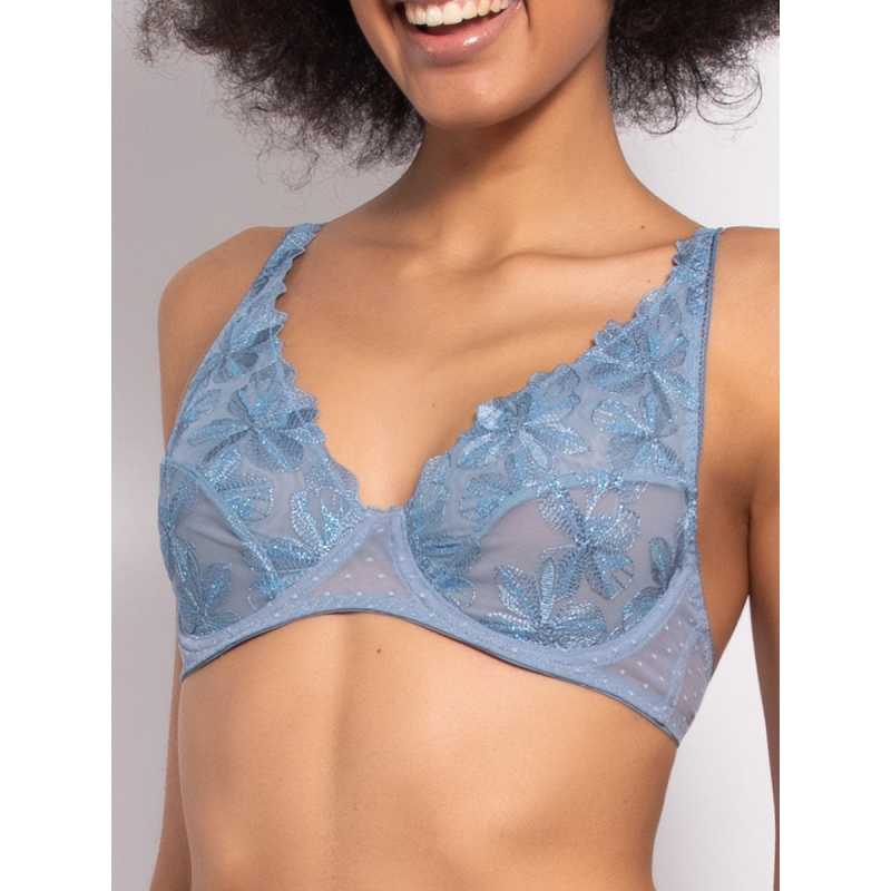 French Floral Lace Underwire Bra