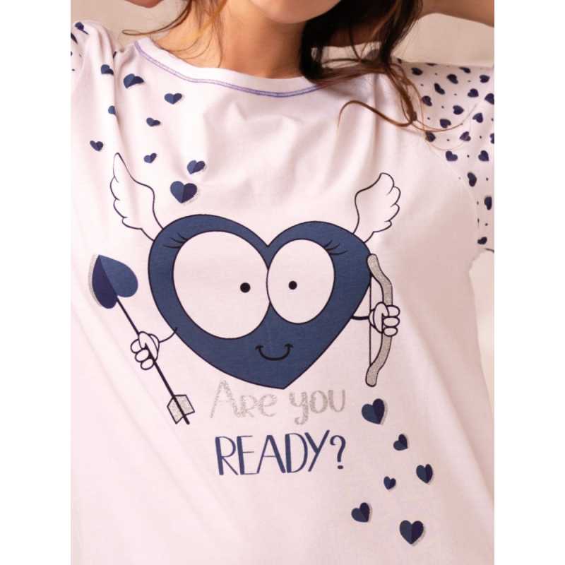 Maxi Cotton Sweater with Heart Print