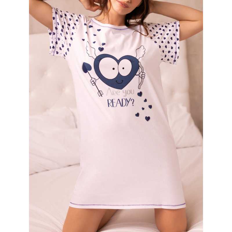 Maxi Cotton Sweater with Heart Print