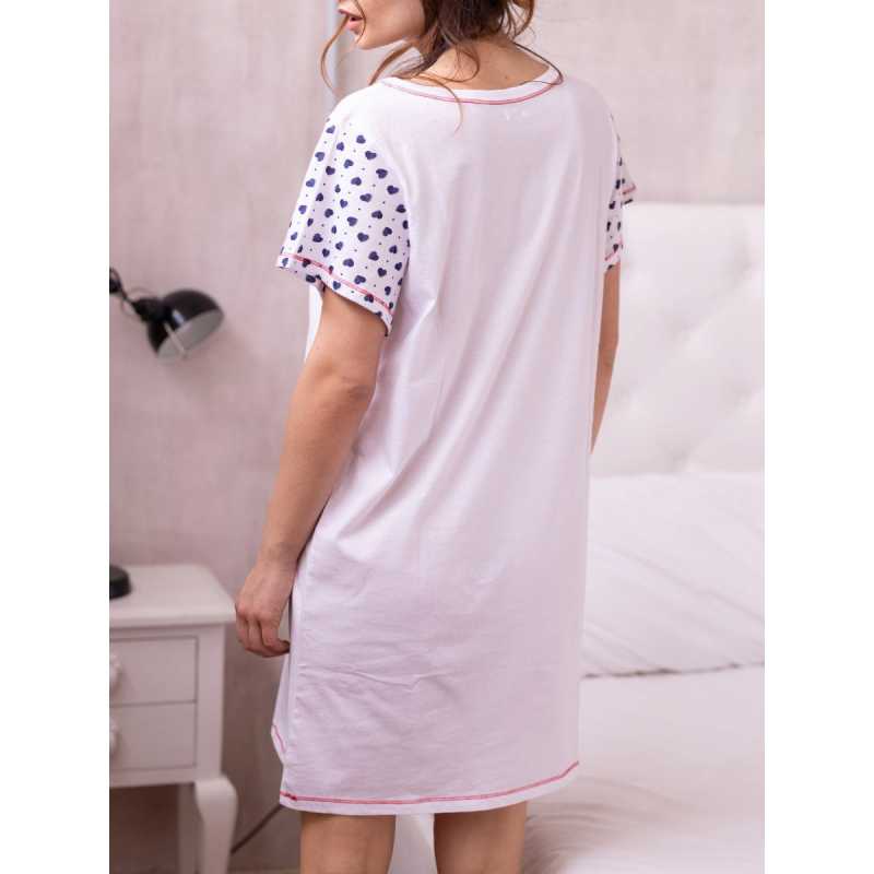 Maxi Cotton Sweater with Heart Print