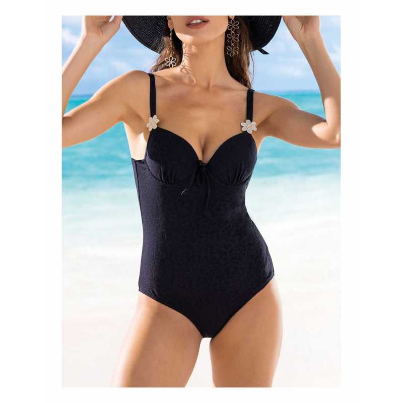 One piece swimsuit with padded bra and underwire