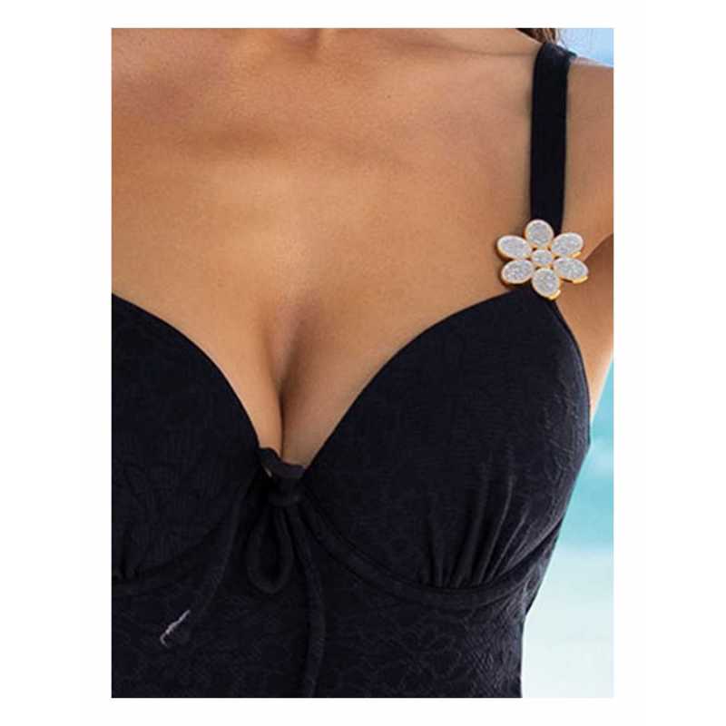One piece swimsuit with padded bra and underwire
