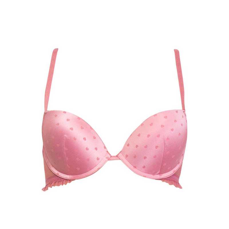 Push-up bra with graduated cups and underwire