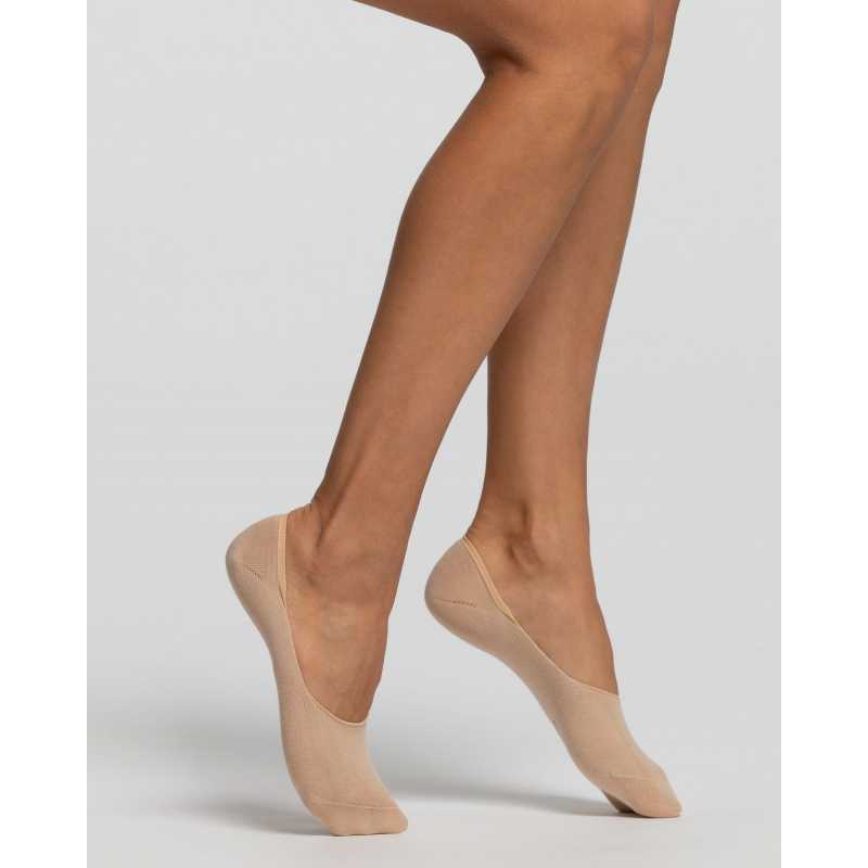Low-cut cotton footies with silicone