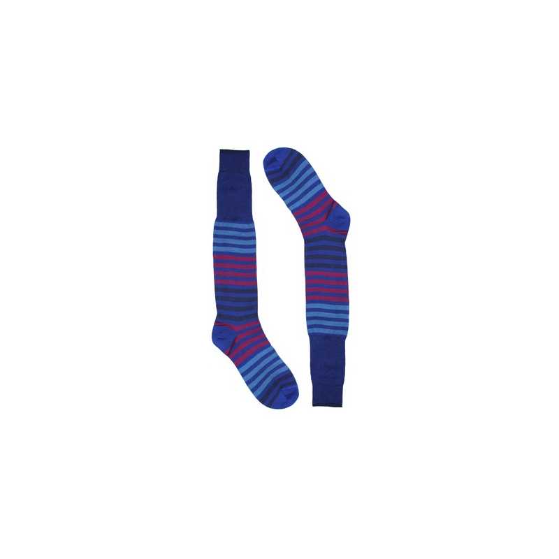 Long cotton socks Corsica bluette stripes pattern